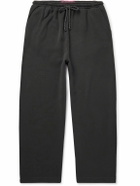 The Elder Statesman - Daily Wide-Leg Cotton and Cashmere-Blend Jersey Sweatpants - Gray