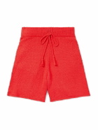 Cherry Los Angeles - Straight-Leg Cotton Drawstring Shorts - Red