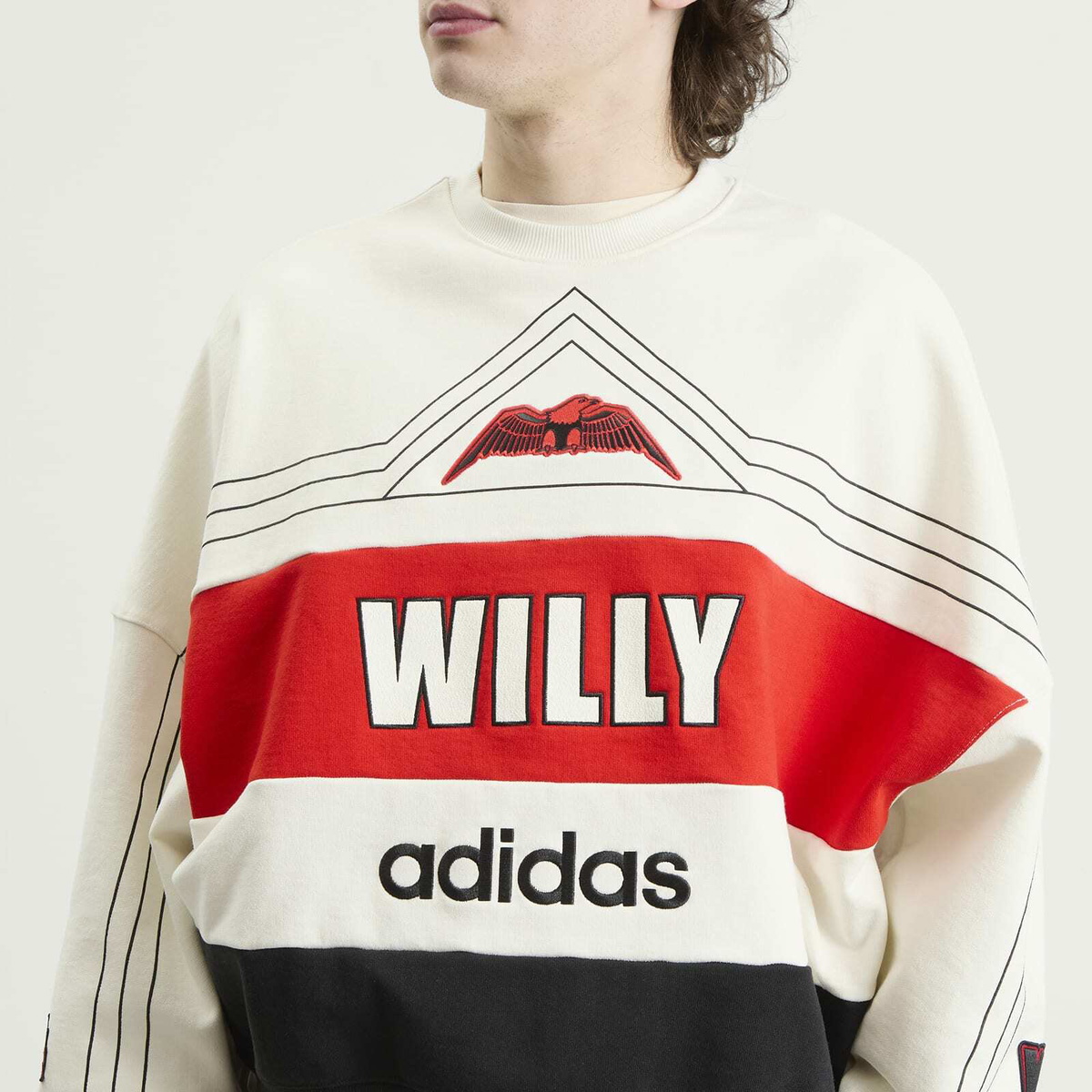 Adidas Men's x Willy Chavarria NY Ball Crew Sweat in Off White