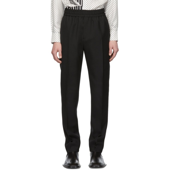 Photo: Givenchy Black Wool Vertical Logo Jogger Trousers