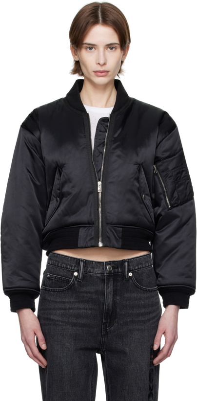 Photo: Alexander Wang Black Logo-Embroidered Bomber Jacket