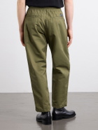 Neighborhood - Wide-Leg Cotton and Linen-Blend Twill Trousers - Green