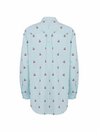 MC2 Saint Barth Woman Seersucker Cotton Shirt Brigitte With Cherry Patches
