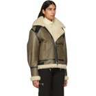 Chloe Brown Shearling Aviator Jacket