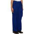 Sacai Blue Wool Solid Shrivel Trousers
