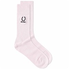 Fred Perry x Raf Simons Embroidered Sock in Light Pink