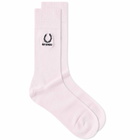 Fred Perry x Raf Simons Embroidered Sock in Light Pink