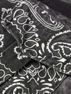 Sacai - Webbing-Trimmed Bandana-Print Denim Jacket - Black