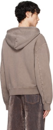 HOPE Brown Bubble Zip Hoodie