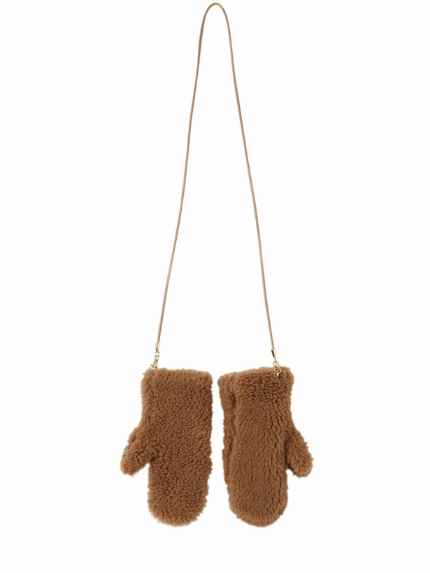 Photo: MAX MARA - Ombrato Camel Teddy Gloves W/ Strap