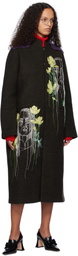 AO Yes Khaki Embroidered Coat