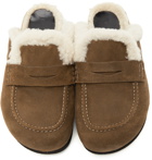 JW Anderson Brown Shearling Loafers