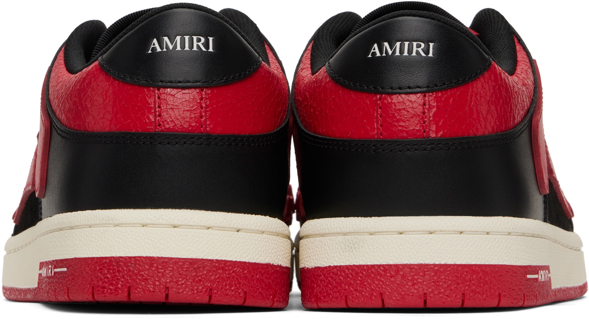 【個性を放つ】AMIRI ブラック＆レッド Skel-Top Low スニーカー AMIRI Black & Red Skel-Top Low Sneakers Amiri