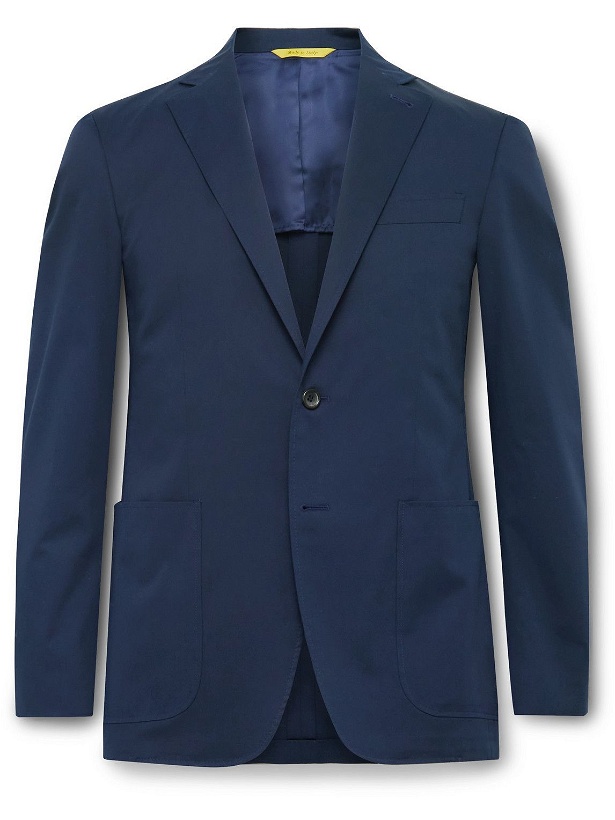 Photo: Canali - Kei Slim-Fit Cotton-Blend Twill Suit Jacket - Blue