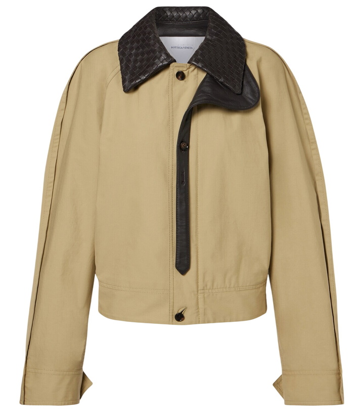 Photo: Bottega Veneta Intrecciato leather-trimmed blouson