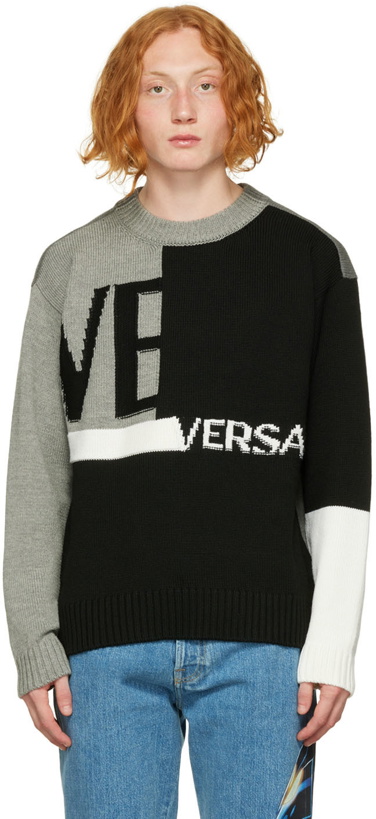 Photo: Versace Black Intarsia Sweater