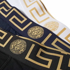 Versace Men's Greek Logo Waistband Boxer Trunk - 3 Pack in Black/White