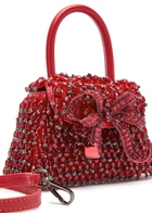 Self-portrait Micro Embellished Leather top Handle bag - Red - One Size