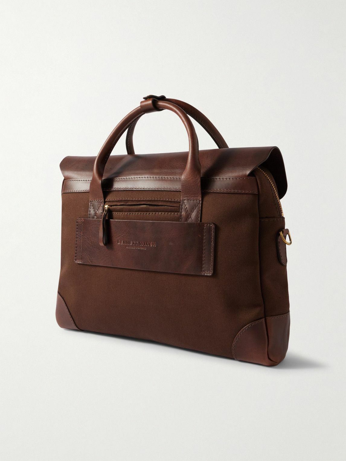 Bennett Winch - Cotton-Canvas and Full-Grain Leather Briefcase