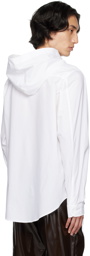 MM6 Maison Margiela White Hooded Shirt