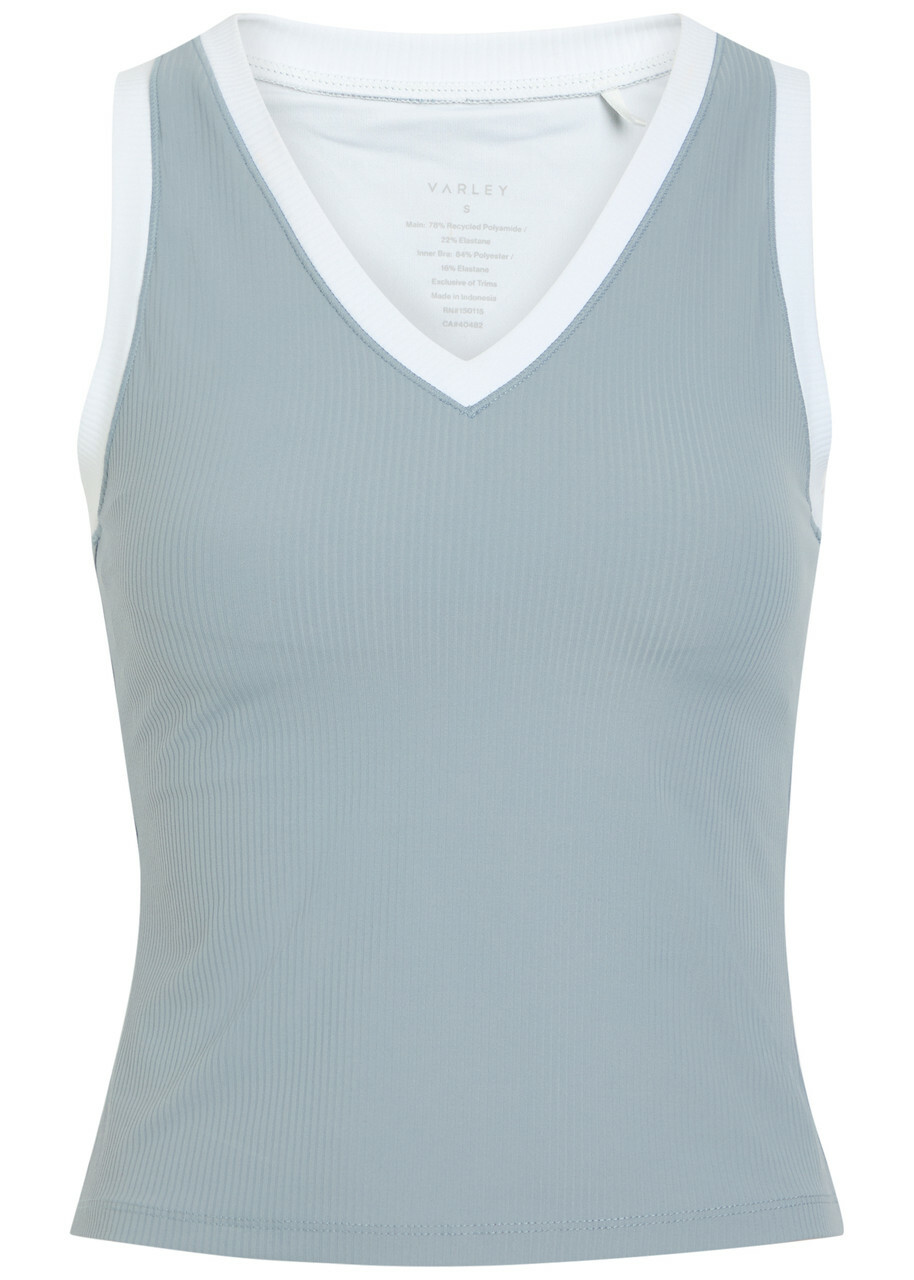 Varley Chia V-neck Stretch-jersey Tank top Grey