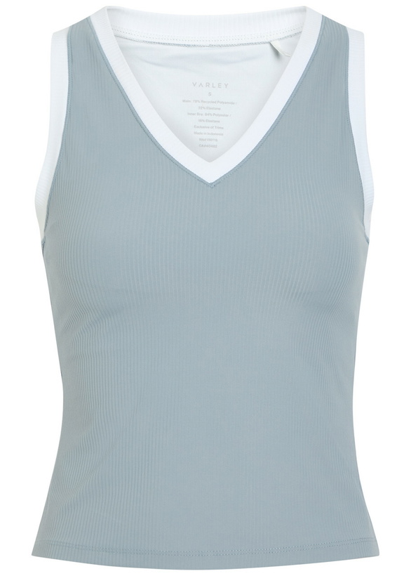 Photo: Varley Chia V-neck Stretch-jersey Tank top Grey