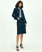 Brooks Brothers Women's Cotton Pique Double-Breasted Nautical Jacket | Navy