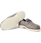 JOHN LOBB - Tore Leather Penny Loafers - Gray