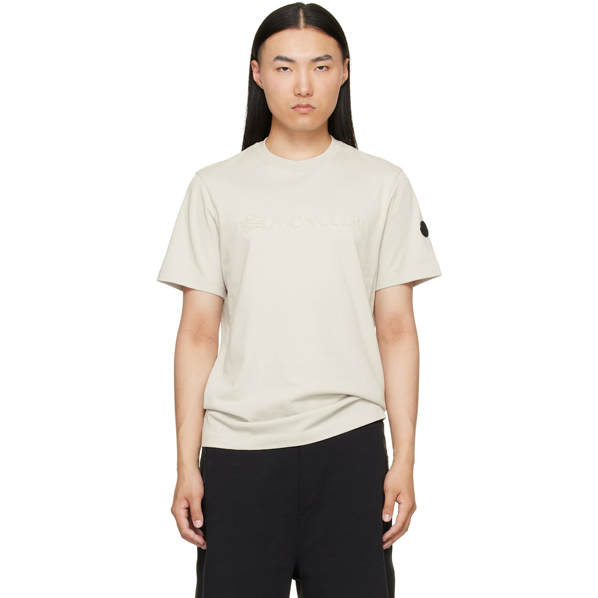 Moncler Gray Logo Cotton T-shirt