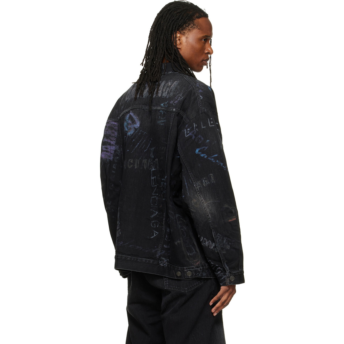 Balenciaga Black Oversized Denim Jacket