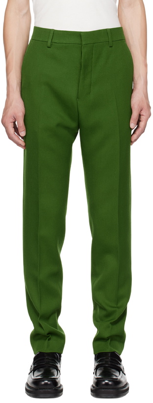 Photo: AMI Paris Green Cigarette Fit Trousers