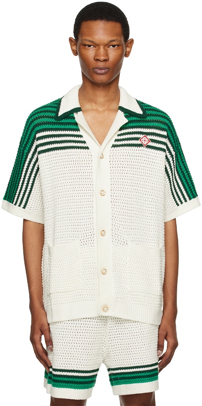 Photo: Casablanca White & Green Tennis Shirt