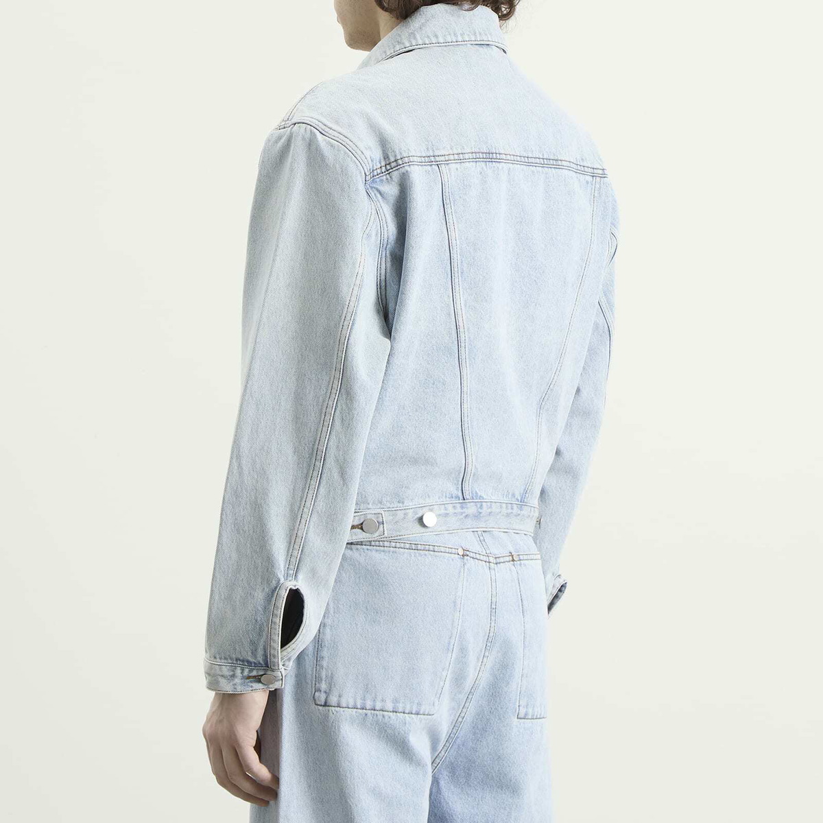 Entire Studios Men's Shrunken Denim Jacket in Old Blue