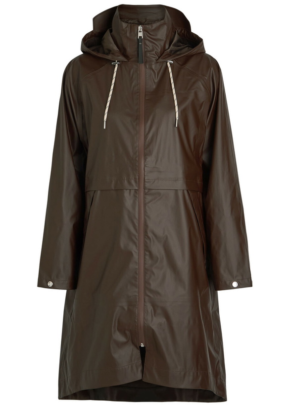 Photo: Varley Kirsten Hooded Rainshell Coat Brown