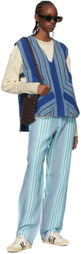 Nicholas Daley Blue Linen Trousers