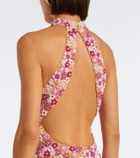 Là Fuori Afterglow Botanica beaded open-back gown