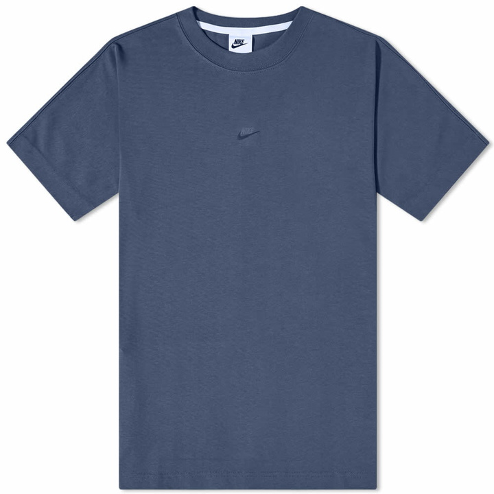 Photo: Nike Men's Premium Essentials Heavyweight T-Shirt in Thunder Blue/Sail/Silver