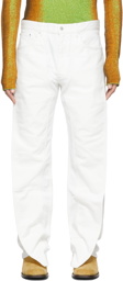 Y/Project White Classic Front Panel Jeans