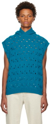 Solid Homme Blue Twisted Vest
