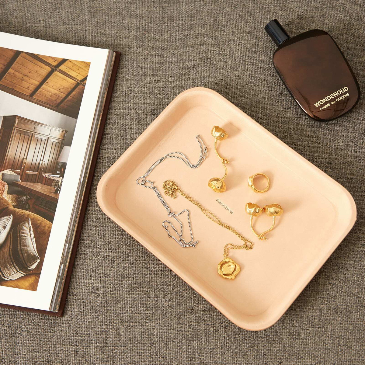 Hender Scheme Leather Tray - Medium in Natural 