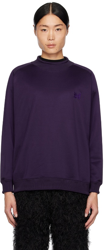 Photo: NEEDLES Purple Mock Neck Sweatshirt