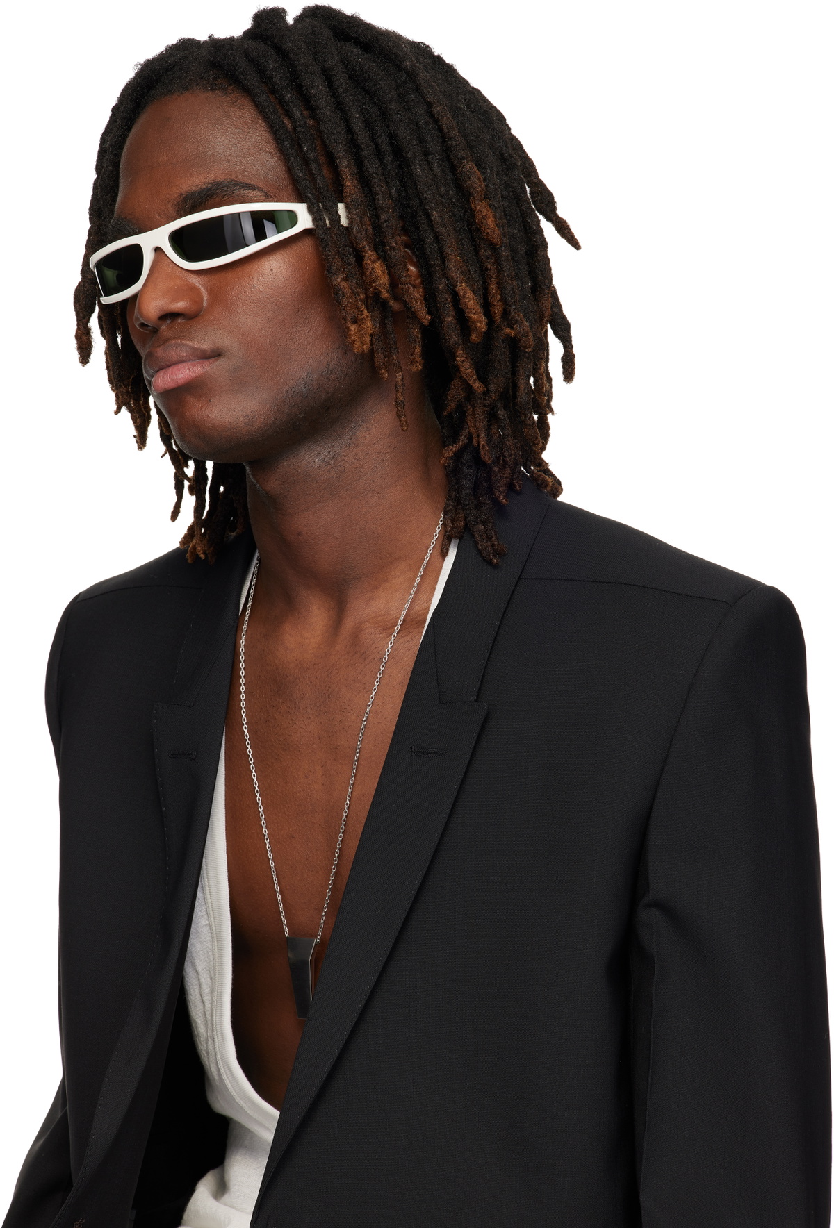 Rick Owens White Temple Fog Sunglasses