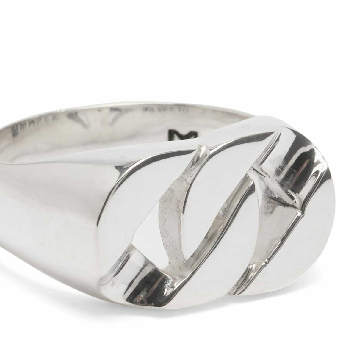 Maple Men's Cuban Link Signet Ring in Silver