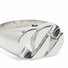 Maple Men's Cuban Link Signet Ring in Silver