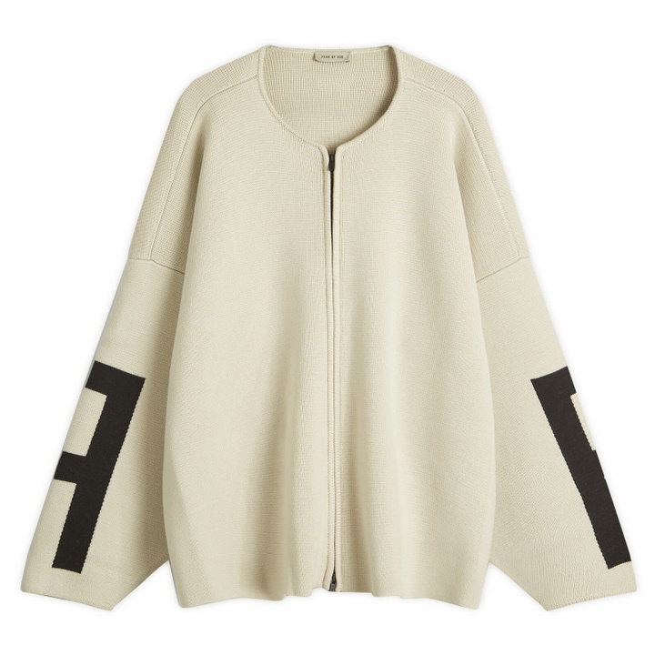 Photo: Fear of God Men's Full Zip Sweater Jacket in Lemon Cream