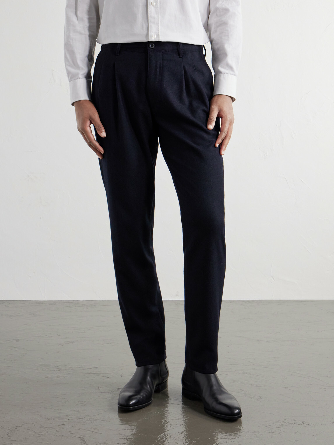 Slowear - Incotex Pleated Tapered Wool-Blend Flannel Trousers - Blue