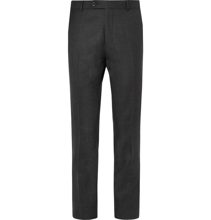 Photo: Mr P. - Slim-Fit Navy Worsted Wool Trousers - Gray