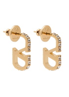 Valentino Vlogo Crystal-embellished Hoop Earrings - Gold - One Size