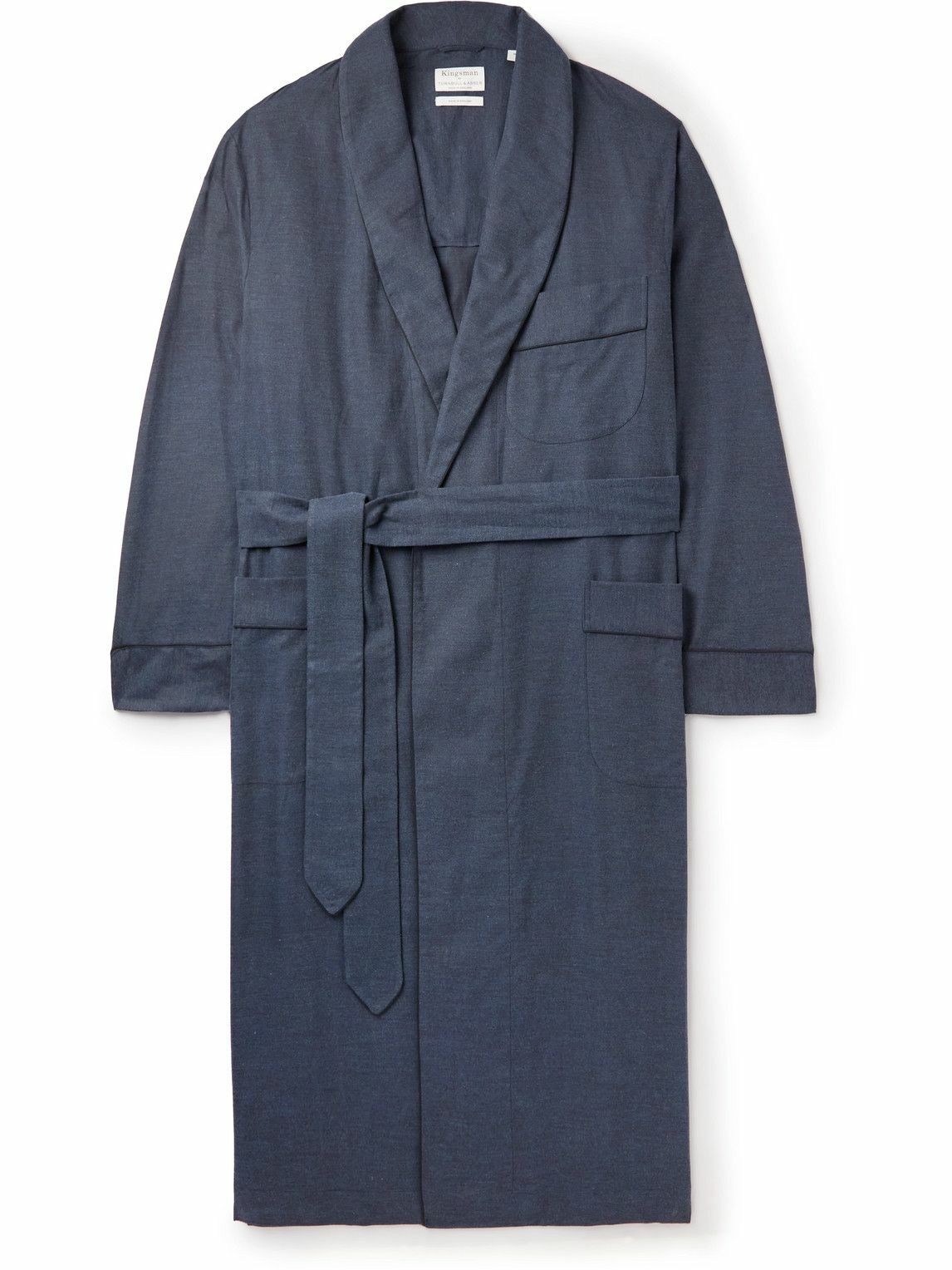 King Robe Blue Kingsman - Brushed Cotton-Twill Robe - Blue Kingsman