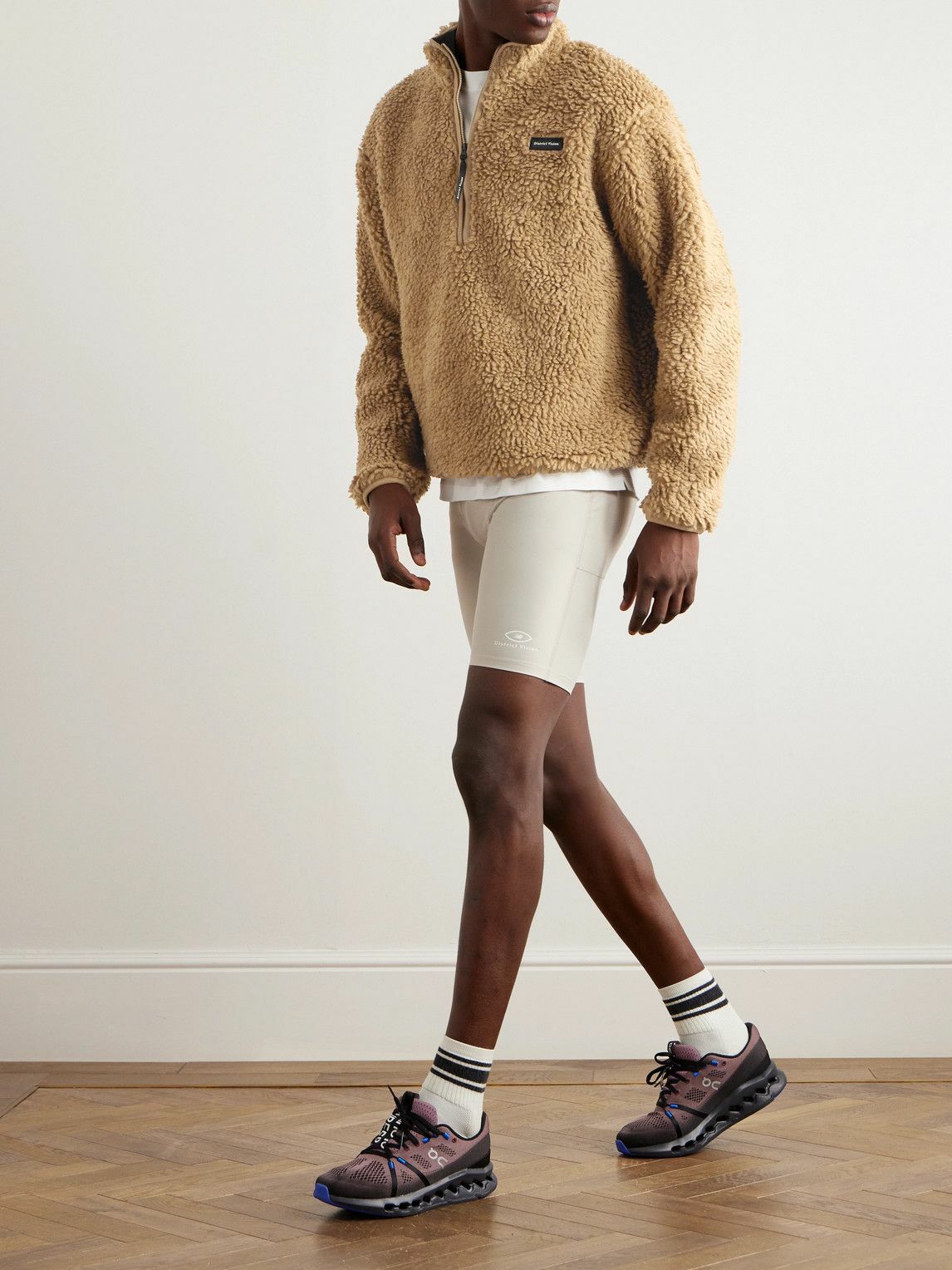 DISTRICT VISION - Doug Fleece Half-Zip Sweatshirt - Brown